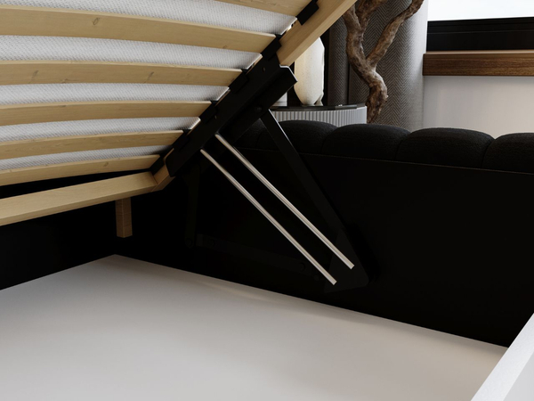 Polsterbett mit Bettkasten und Lattenrost 120x200 Bliss Schwarz