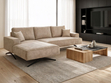 Ecksofa L-Form auf Metallbeinen Leto Links Beige