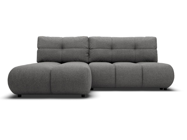 Ecksofa mit Schlaffunktion und Bettkasten Links Milet Grau