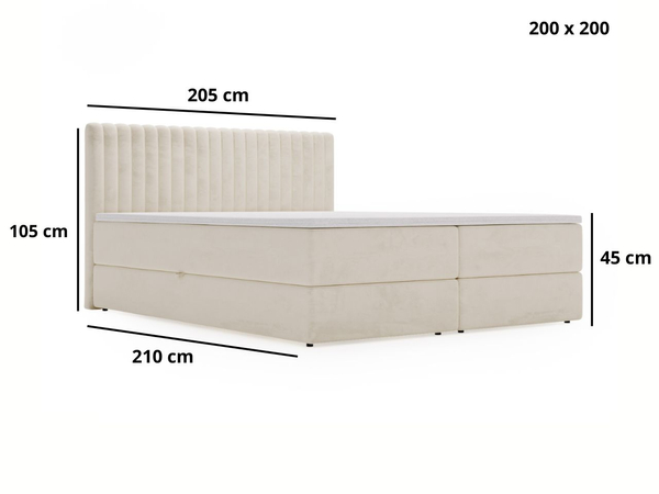 Boxspringbett mit Bettkasten 200x200 Marbella Braun