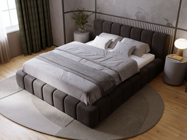 Polsterbett mit Bettkasten und Lattenrost 160x200 Orio Schwarz