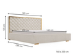 Polsterbett mit Bettkasten und Lattenrost 160x200 Bonito Grau