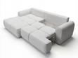 Ecksofa L-Form Links mit Schlaffunktion und Bettkasten Bonno Grau