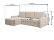 Ecksofa L-Form mit Schlaffunktion und Bettkasten Arvento Beige