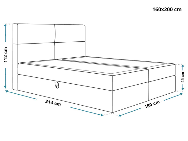 Boxspringbett mit Bettkasten 160x200 Hera Grün