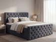 Boxspringbett mit Bettkasten 140x200 Montego Dunkel grau