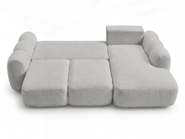 Ecksofa L-Form mit Schlaffunktion und Bettkasten Avelin Rechts Grau