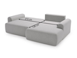 Ecksofa L-Form mit Schlaffunktion und Bettkasten Savana Links Bouclé-Stoff Creme