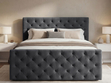 Boxspringbett mit Bettkasten 120x200 Montego Dunkel grau