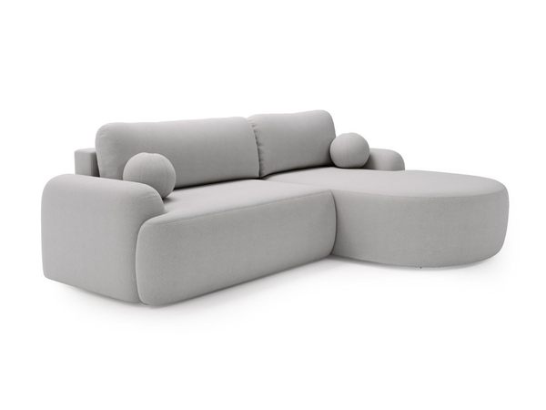 Ecksofa L-Form Rechts mit Schlaffunktion und Bettkasten Aurio Grau