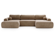 Wohnlandschaft mit Schlaffunktion und Bettkasten Savana Dunkelbeige