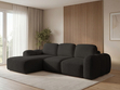 Ecksofa L-Form mit Schlaffunktion und Bettkasten Avelin Links Schwarz