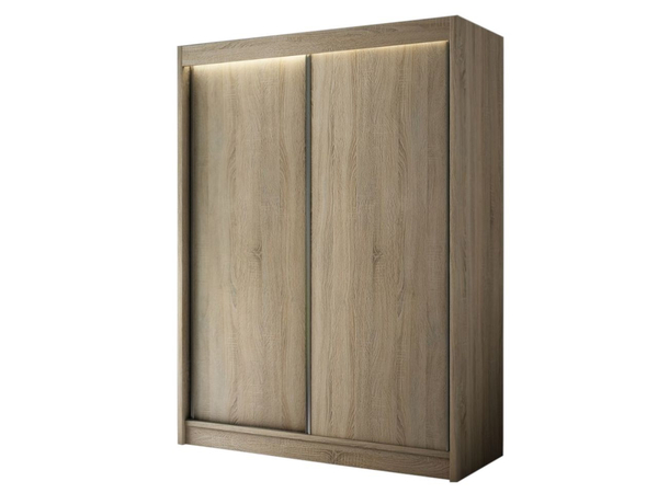 Schiebetürenschrank 150 cm mit LED-Beleuchtung Diano Eiche SOnoma