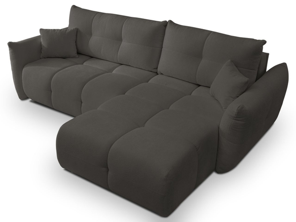 Ecksofa L-Form mit Schlaffunktion und Bettkasten Bene Schwarz