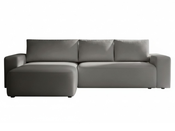 Ecksofa L-Form Links mit Schlaffunktion und Bettkasten Tazones Dunkelgrau