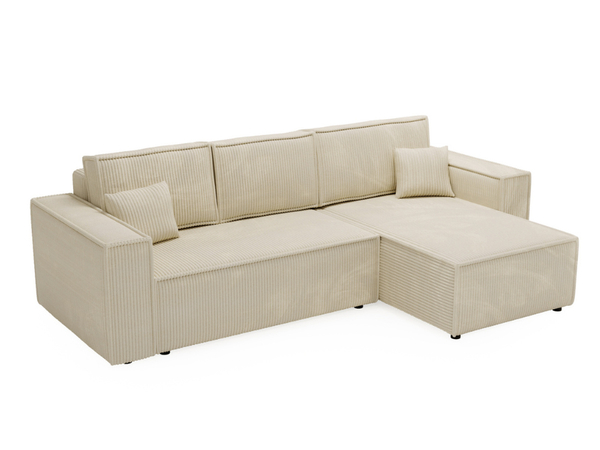 Ecksofa L-Form mit Schlaffunktion und Bettkasten Prato XL Beige