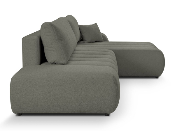 Ecksofa mit Schlaffunktion und Bettkasten Rechts Adoro Grau