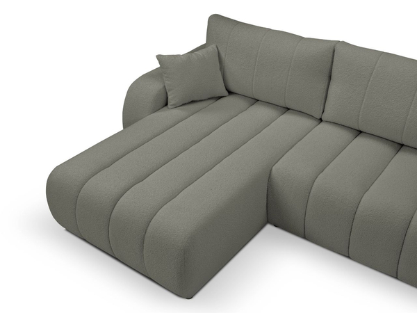 Ecksofa mit Schlaffunktion und Bettkasten Links Adoro Grau