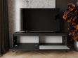 TV-Lowboard mit Türen 153 cm Sorano Schwarz