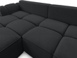Ecksofa L-Form Links mit Schlaffunktion und Bettkasten Bonno Schwarz