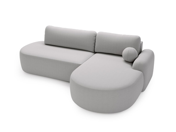 Ecksofa L-Form Rechts mit Schlaffunktion und Bettkasten Aurio O Grau