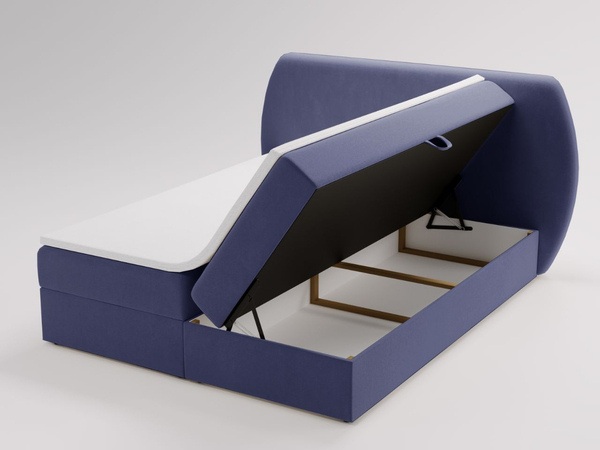 Boxspringbett mit Bettkasten 120x200 Bogota Dunkelblau