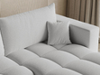 Ecksofa L-Form mit Schlaffunktion und Bettkasten Neva Bouclé-Stoff Grau