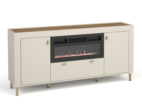Kommode mit Türen, Schublade und Kamin Messina Kaschmir