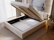 Polsterbett mit Bettkasten und Lattenrost 180x200 Plaza Beige