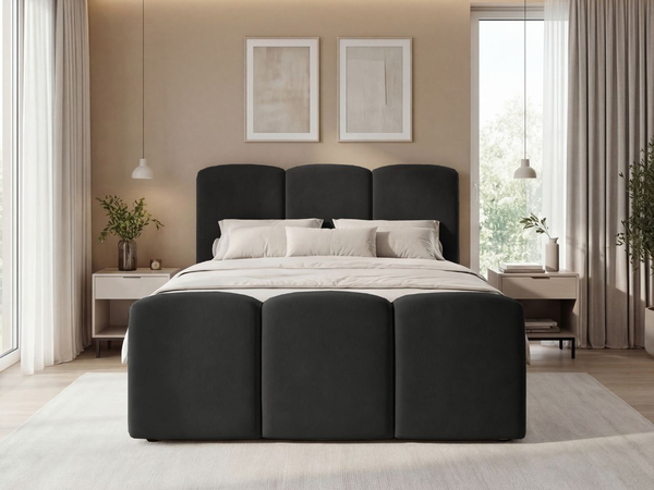 Boxspringbett mit Bettkasten 160x200 Campi Schwarz