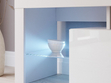 TV-Lowboard mit Türen und Aufsatz 150 cm Nodoo Weiß Hochglanz 