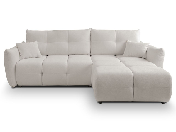 Ecksofa L-Form mit Schlaffunktion und Bettkasten Bene Hellgrau