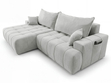 Ecksofa L-Form mit Schlaffunktion und Bettkasten Tulio Links Grau