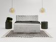 Boxspringbett mit Bettkasten 140x200 Lion Hellgrau