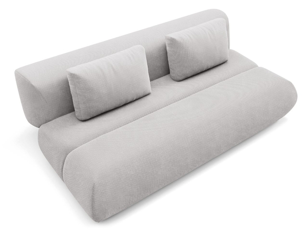 Schlafsofa mit verstellbarer Rückenlehne, Schlaffunktion und Bettkasten Figo Grau
