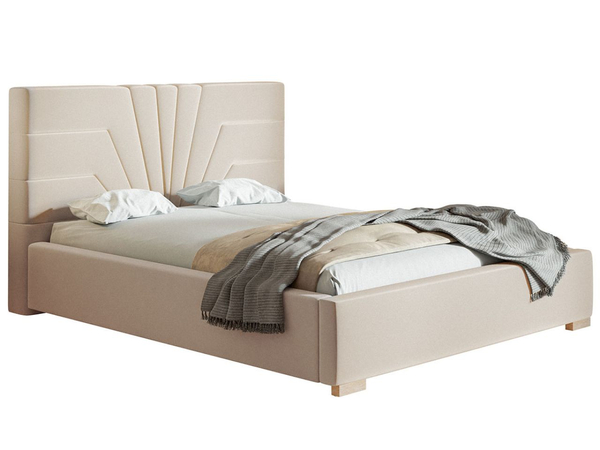 Polsterbett mit Bettkasten und Lattenrost 160x200 Tesis Beige