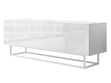 TV-Lowboard mit Türen auf Weißen Metallgestell 150 cm Nodoo Weiß Hochglanz 