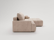 Ecksofa L-Form mit Schlaffunktion und Bettkasten Havi Rechts Beige