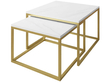 Couchtisch auf mattgoldenem Rahmen Asumi Weiß 40x46