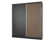 Schiebetürenschrank mit Lamellen 200 cm Loreto Schwarz