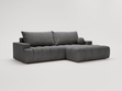Ecksofa L-Form mit Schlaffunktion und Bettkasten Havi Rechts Graphit