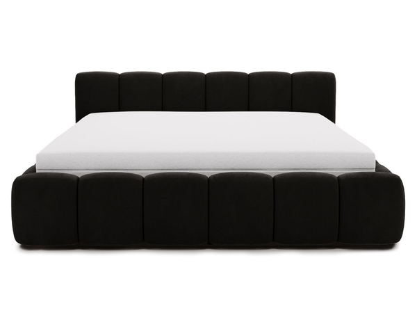 Polsterbett mit Bettkasten und Lattenrost 120x200 Cloud Low Schwarz