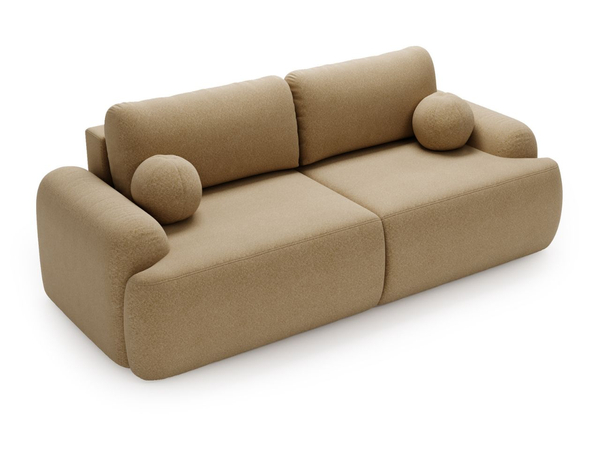 Sofa mit Schlaffunktion und Bettkasten Aurio Hellbraun