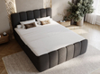Boxspringbett mit Bettkasten 160x200 Bouclé-Stoff Cloud Schwarz