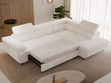 Ecksofa L-Form mit Schlaffunktion und Bettkasten Argon Rechts Creme