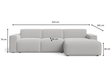 Ecksofa L-Form Rechts Lavia Bouclé-Stoff Grau