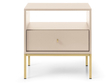 Nachttisch mit Schublade auf Golden Metallbeinen Amor Beige