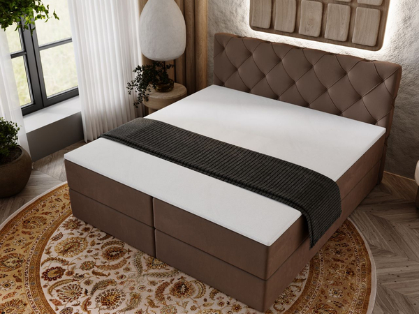 Boxspringbett mit Bettkasten 160x200 Napoli Braun