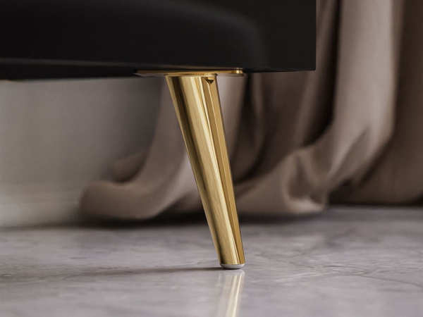 Wohnzimmer-Set im Glamour-Stil auf Beinen Lunelie Schwarz Hochglanz