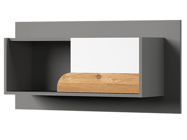 Hängeregal 100 cm langes für ein Jugendzimmer Casa Nash Eiche, Weiß, Grau